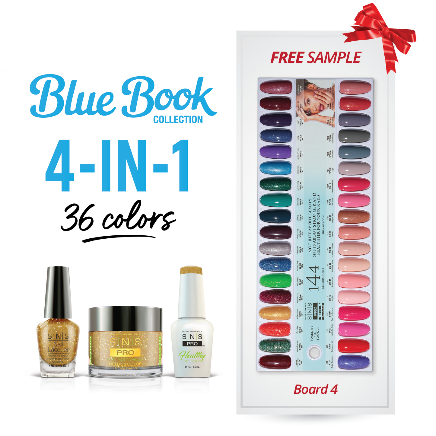 SNS Pro - Blue Book Collection - 4in1 - 36 Colors Bundle - Board 4