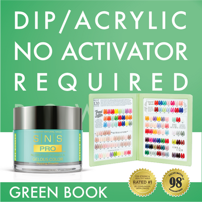 SNS Pro - Green Book Collection - Dip/Acrylic/No Activator Required Powder - 30 Colors Bundle - Board 1