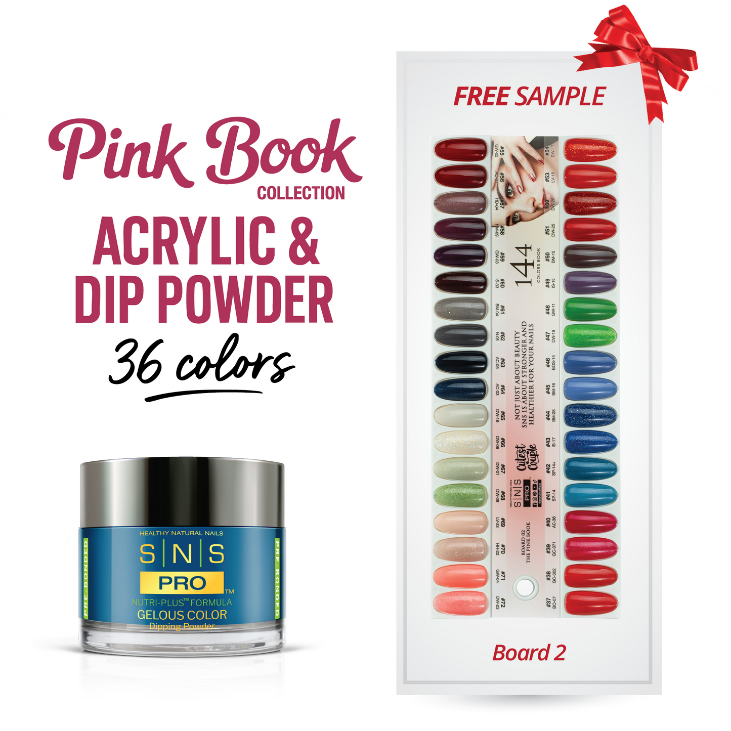 SNS Pro - Pink Book Collection - Dip/Acrylic Powder - 36 Colors Bundle - Board 2