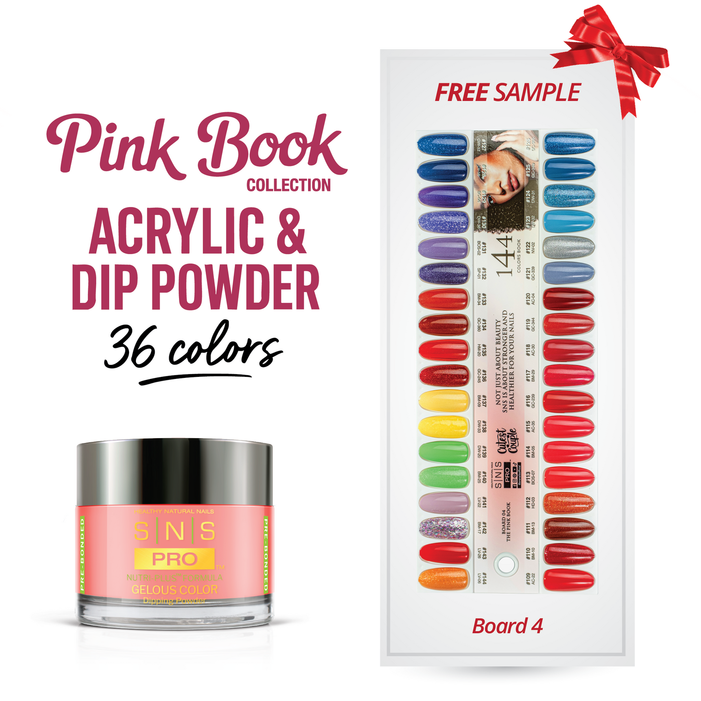 SNS Pro - Pink Book Collection - Dip/Acrylic Powder - 36 Colors Bundle - Board 4