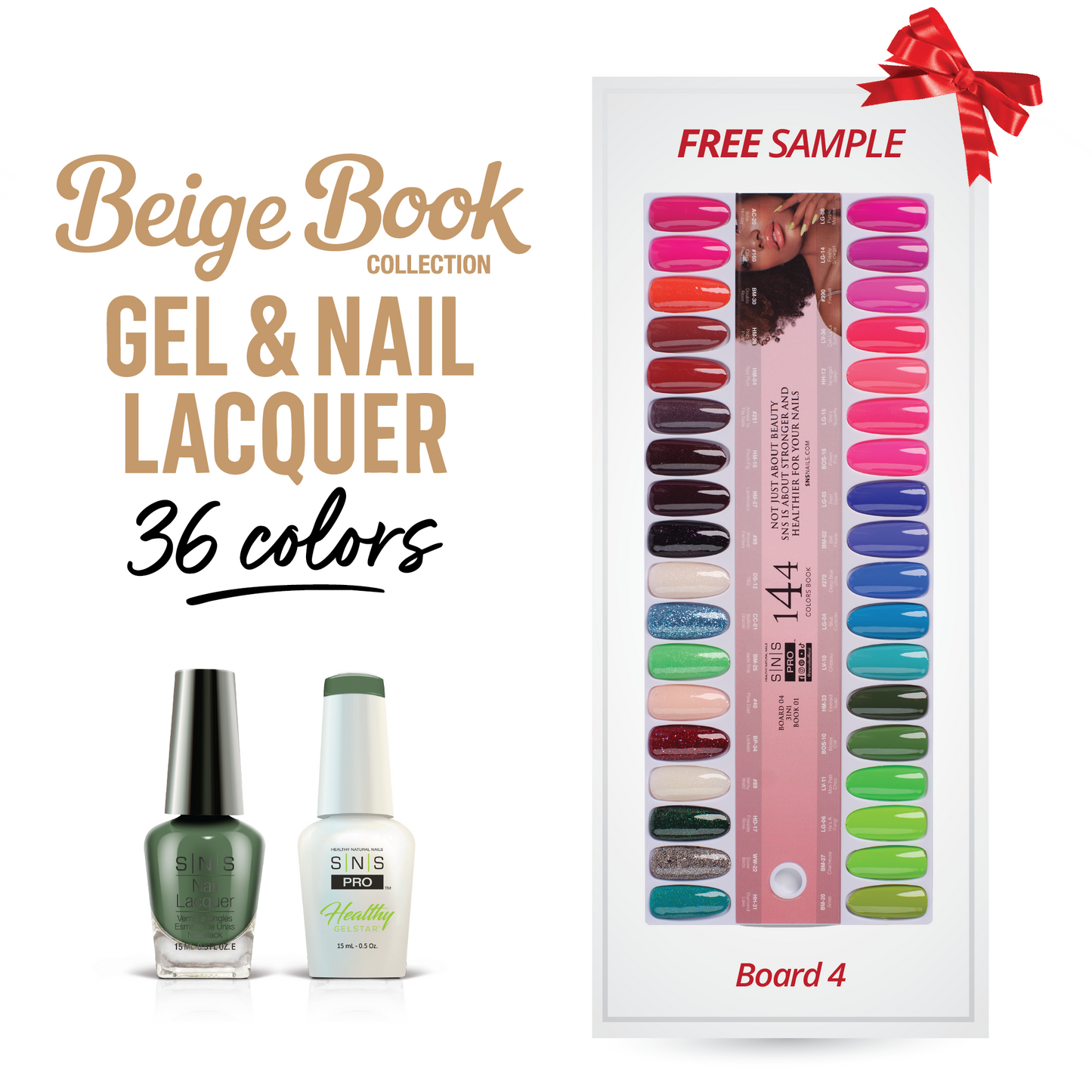 SNS Pro - Beige Book Collection - Gel & Lacquer Duo - 36 Colors Bundle - Board 4