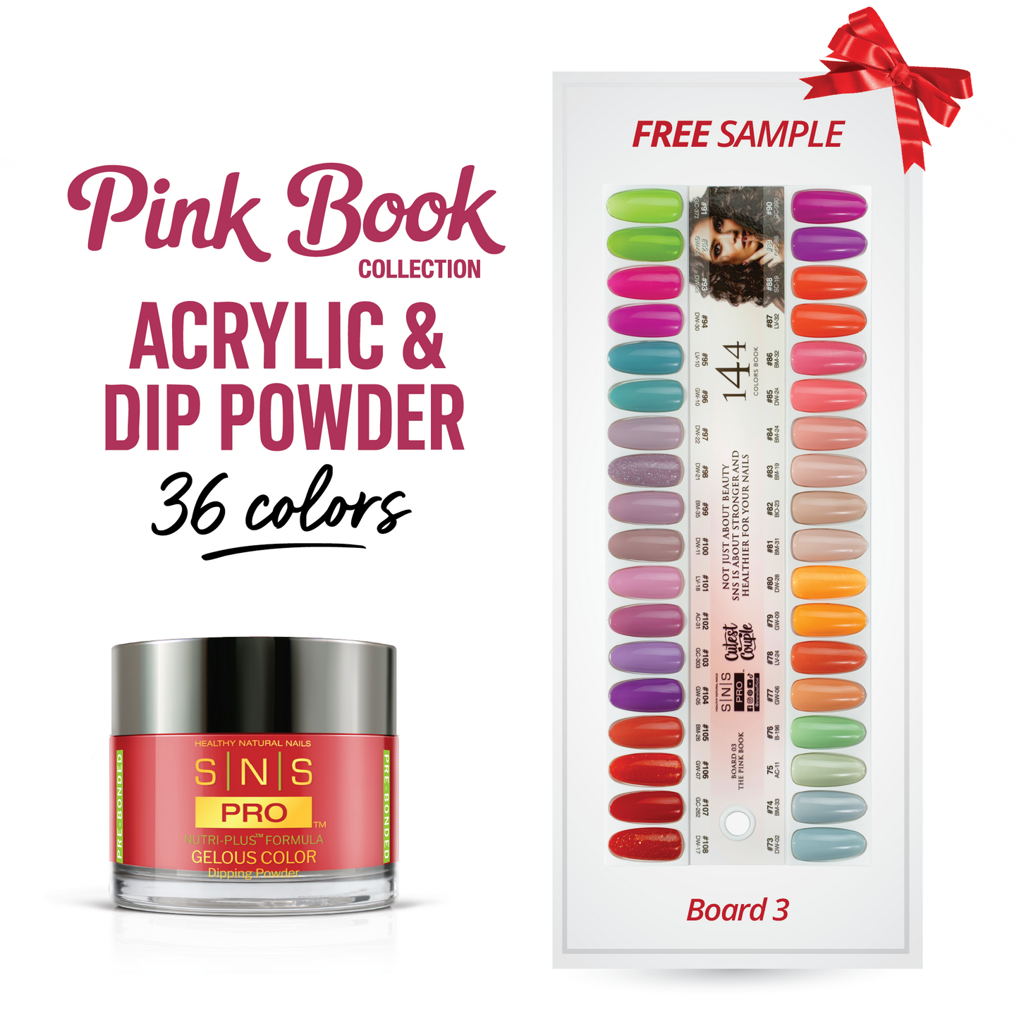 SNS Pro - Pink Book Collection - Dip/Acrylic Powder - 36 Colors Bundle - Board 3