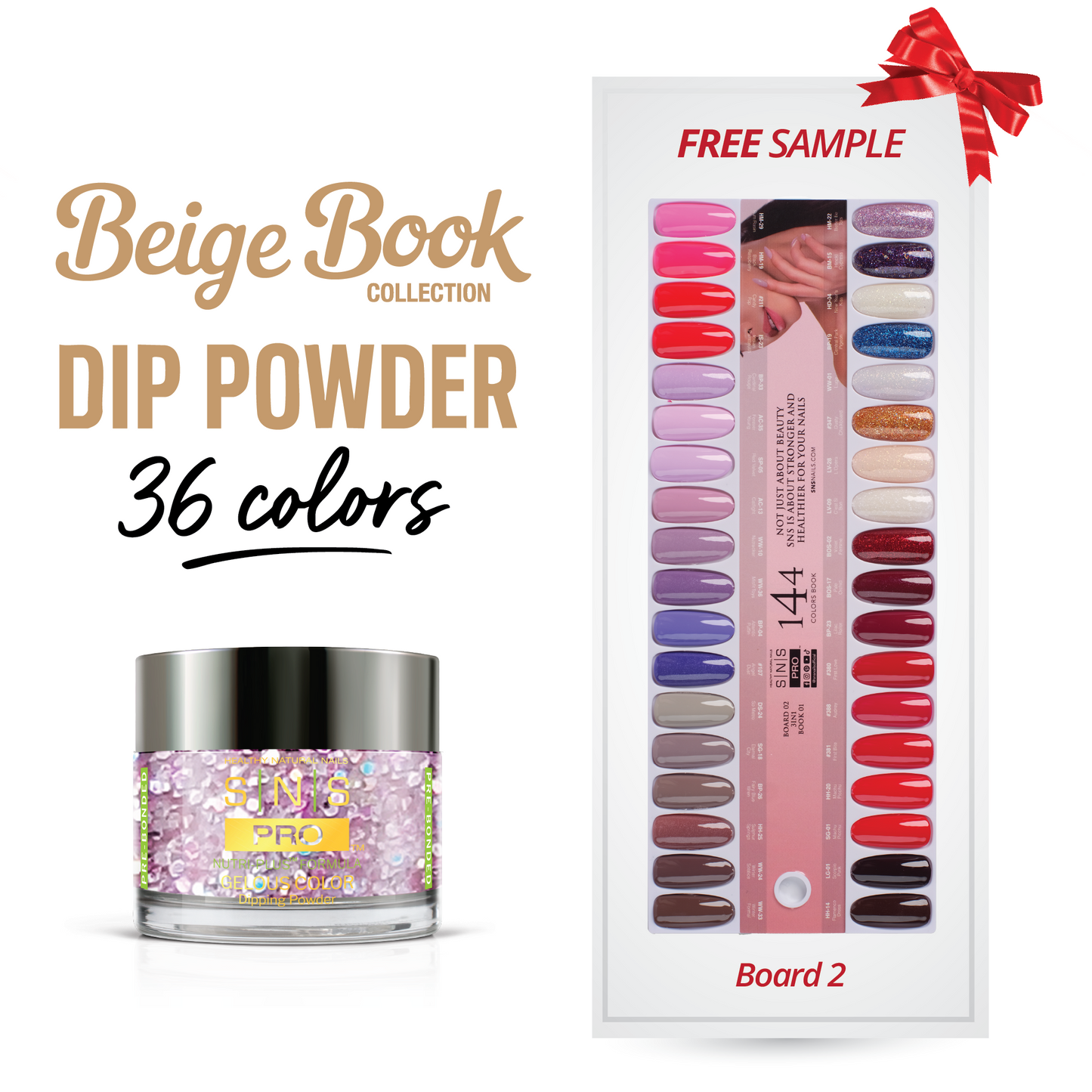 SNS Pro - Beige Book Collection - Dipping Powder - 36 Colors Bundle - Board 2