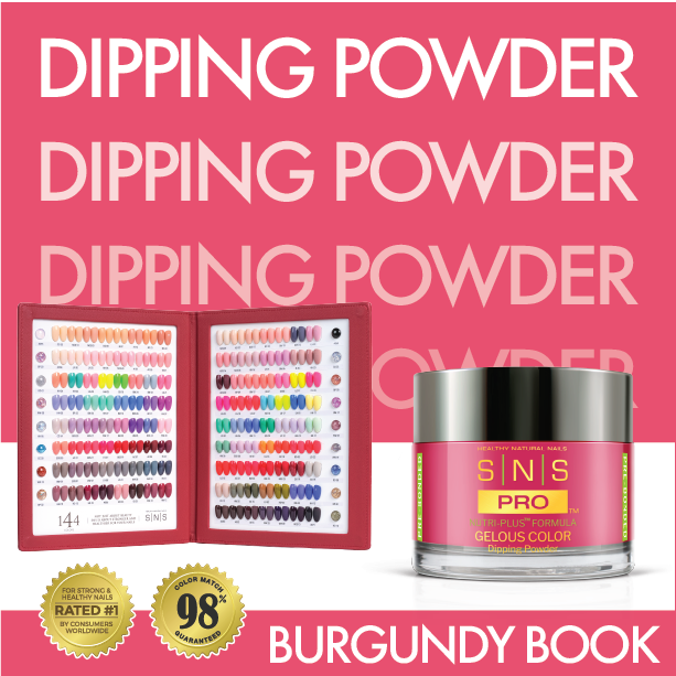 SNS Pro - Burgundy Book Collection - Dipping Powder - 144 Colors Bundle