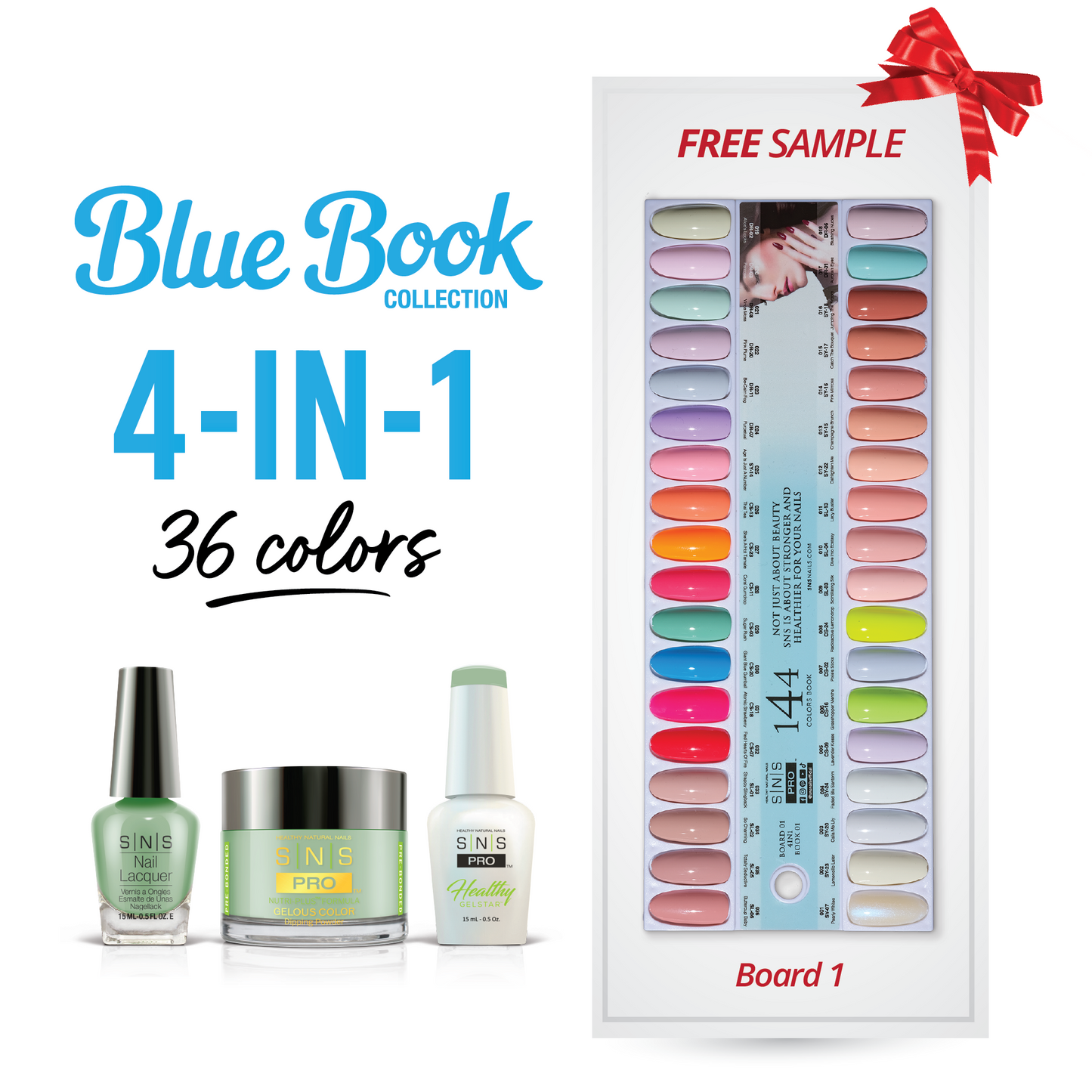 SNS Pro - Blue Book Collection - 4in1 - 36 Colors Bundle - Board 1