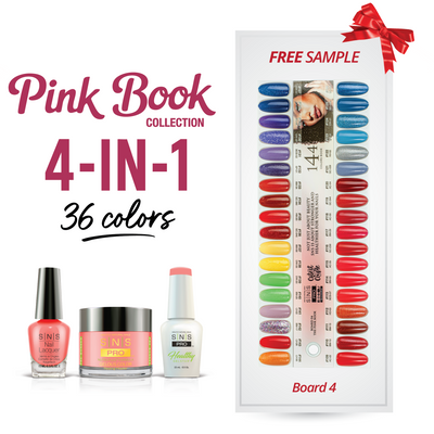 SNS Pro - Pink Book Collection - 4in1 - 36 Colors Bundle - Board 4