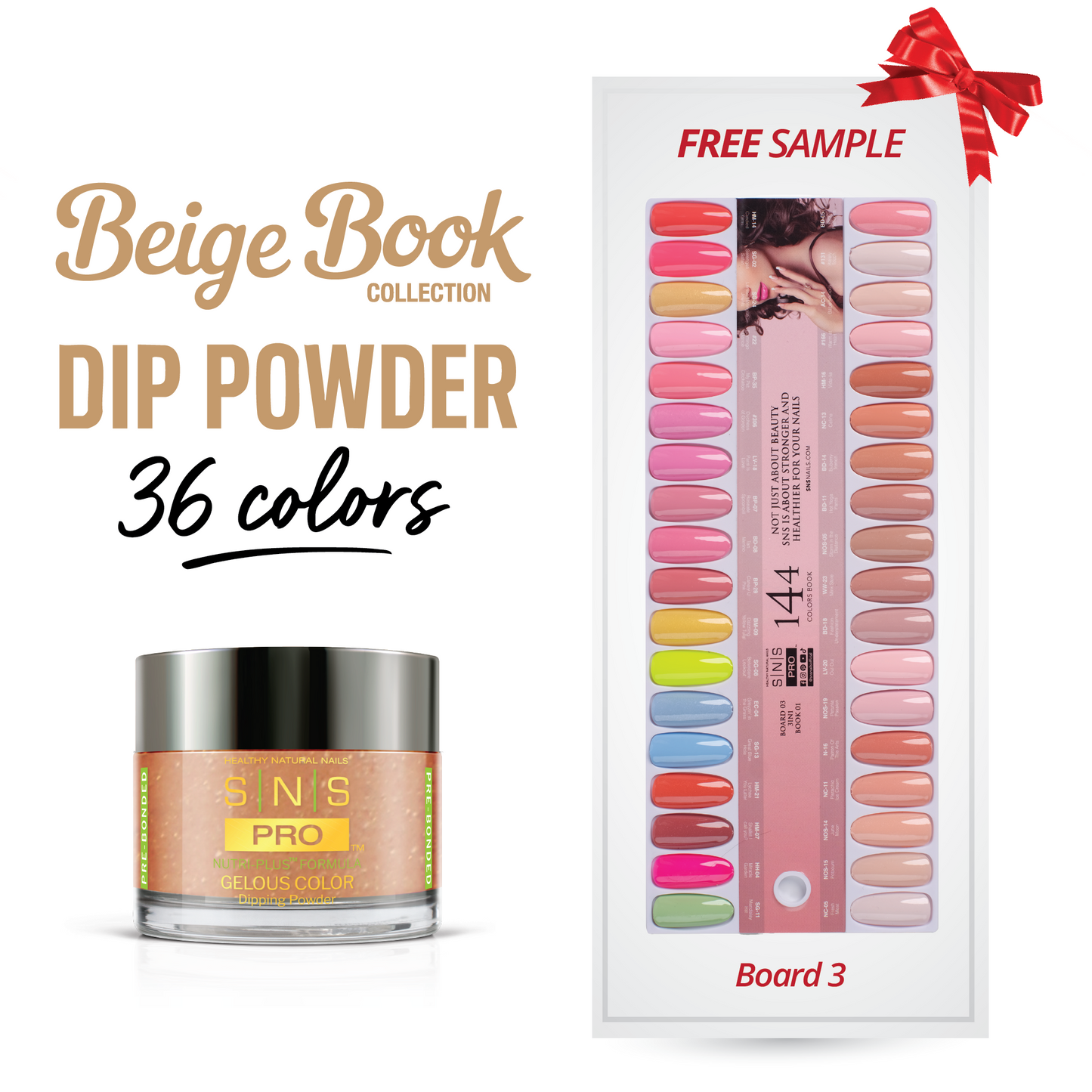 SNS Pro - Beige Book Collection - Dipping Powder - 36 Colors Bundle - Board 3