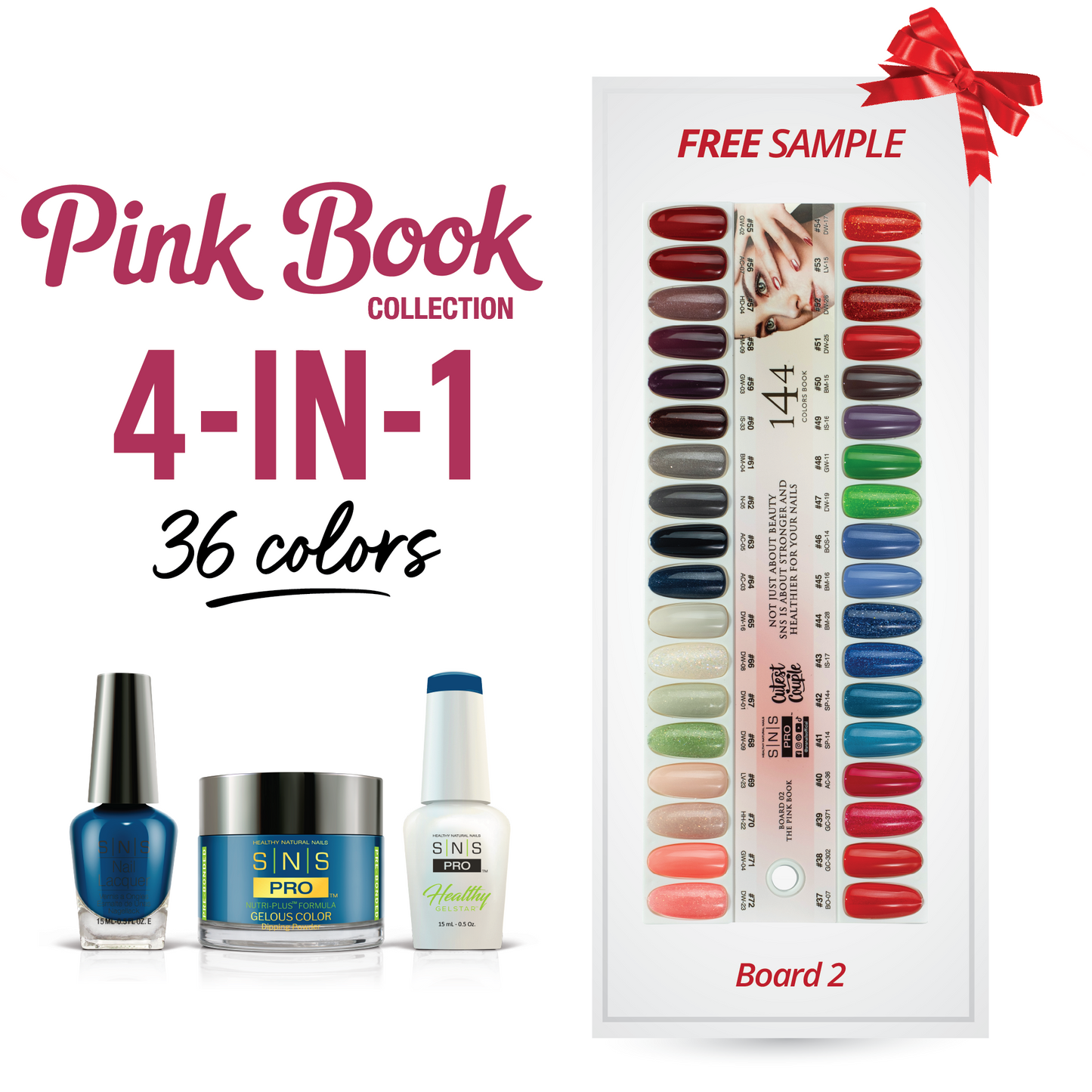 SNS Pro - Pink Book Collection - 4in1 - 36 Colors Bundle - Board 2