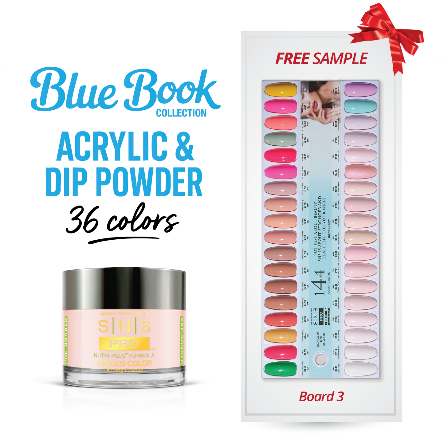 SNS Pro - Blue Book Collection - Dip/Acrylic Powder - 36 Colors Bundle - Board 3