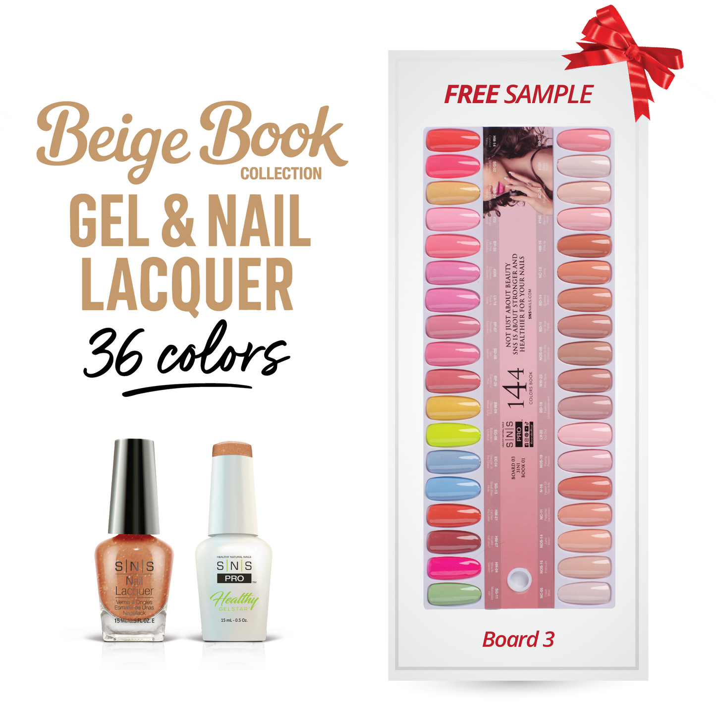 SNS Pro - Beige Book Collection - Gel & Lacquer Duo - 36 Colors Bundle - Board 3