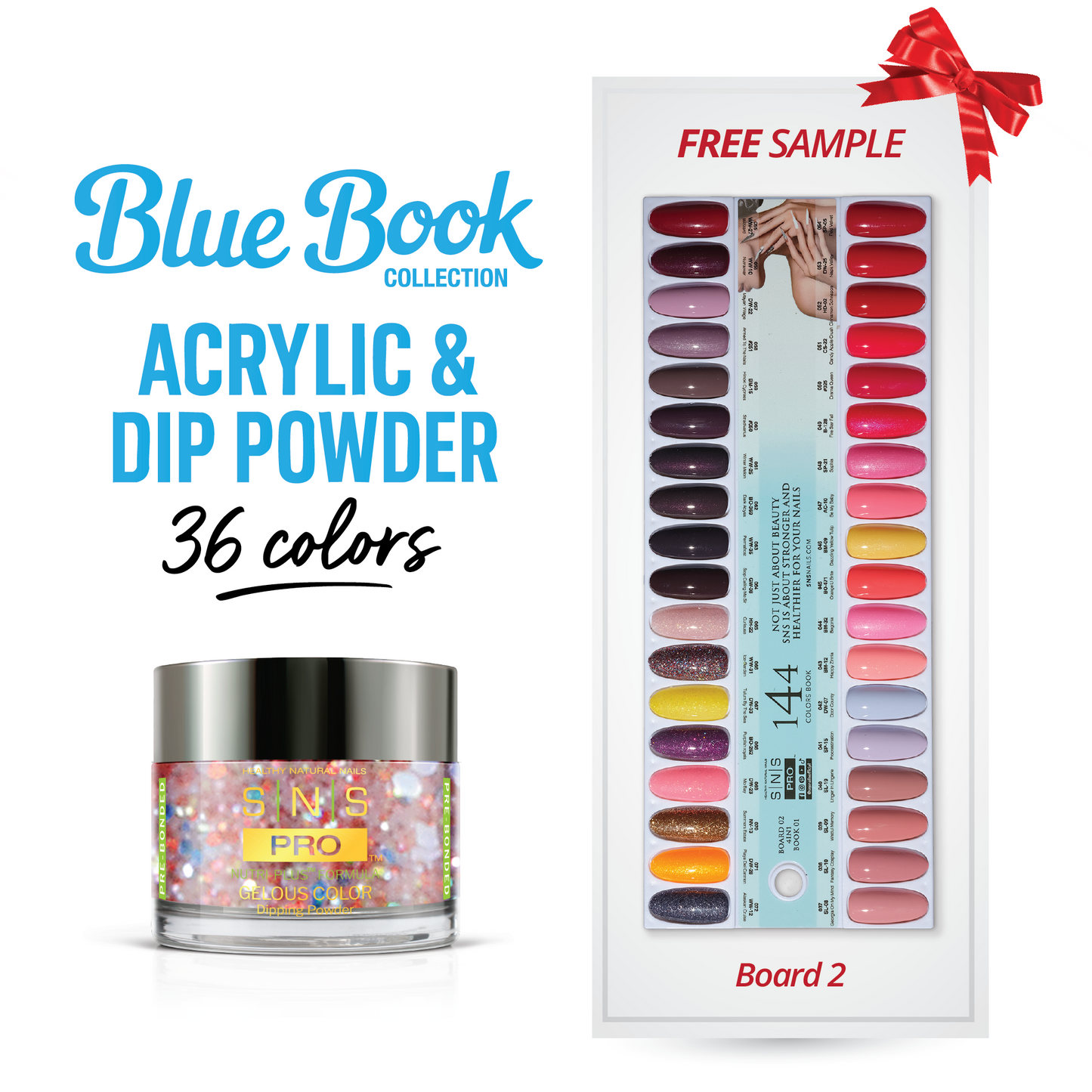 SNS Pro - Blue Book Collection - Dip/Acrylic Powder - 36 Colors Bundle - Board 2