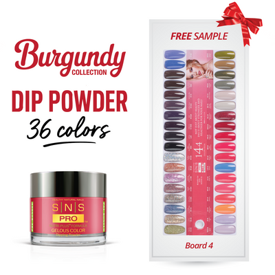 SNS Pro - Burgundy Book Collection - Dipping Powder - 36 Colors Bundle - Board 4
