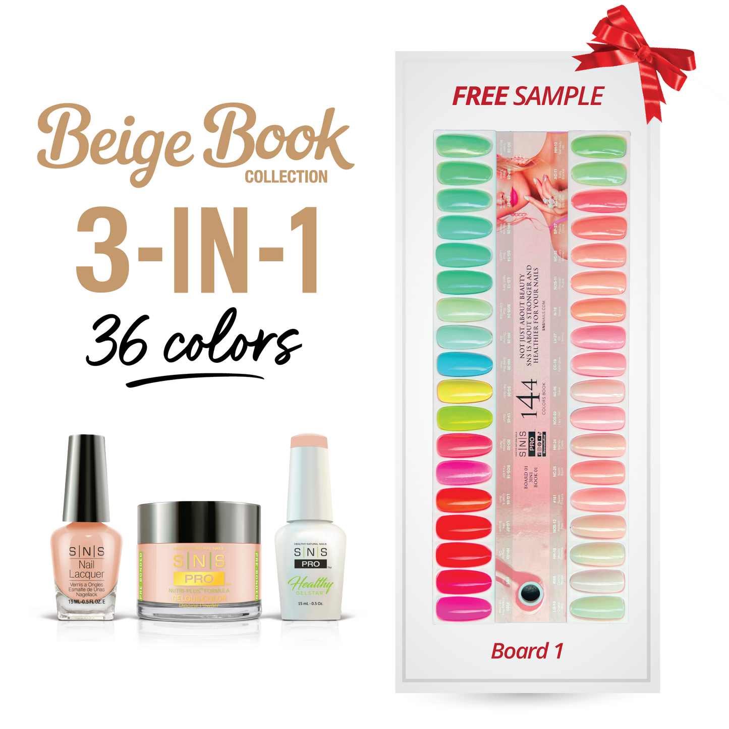 SNS Pro - Beige Book Collection - 3in1 - 36 Colors Bundle - Board 1