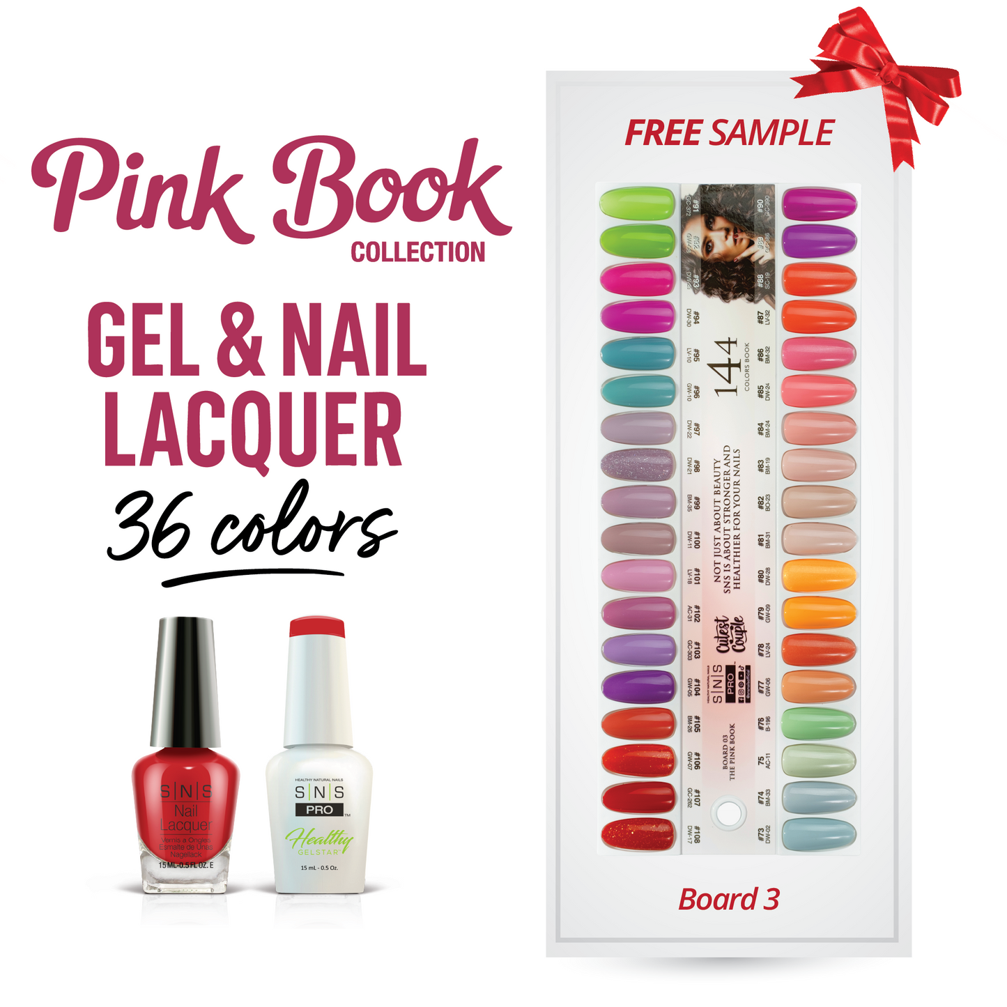 SNS Pro - Pink Book Collection - Gel & Lacquer Duo - 36 Colors Bundle - Board 3