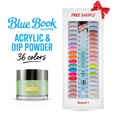 SNS Pro - Blue Book Collection - Dip/Acrylic Powder - 36 Colors Bundle - Board 1