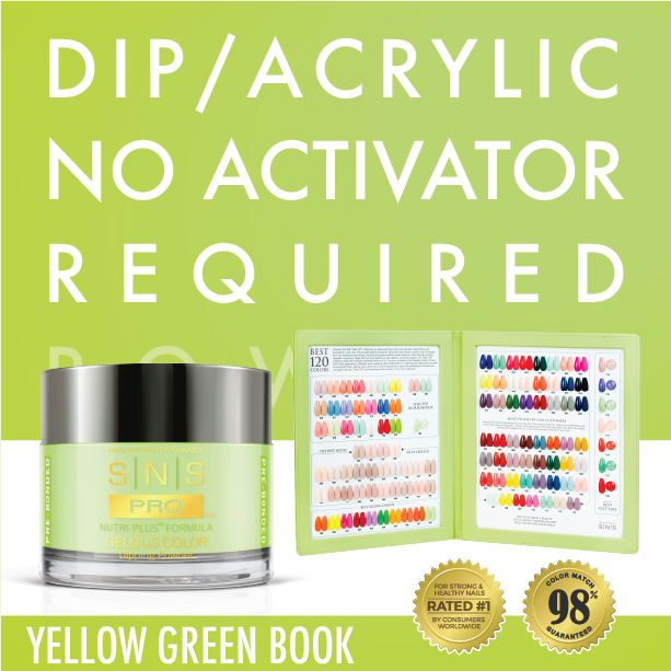 SNS Pro - Yellow Green Book Collection - Dip/Acrylic/No Activator Required Powder - 120 Colors Bundle