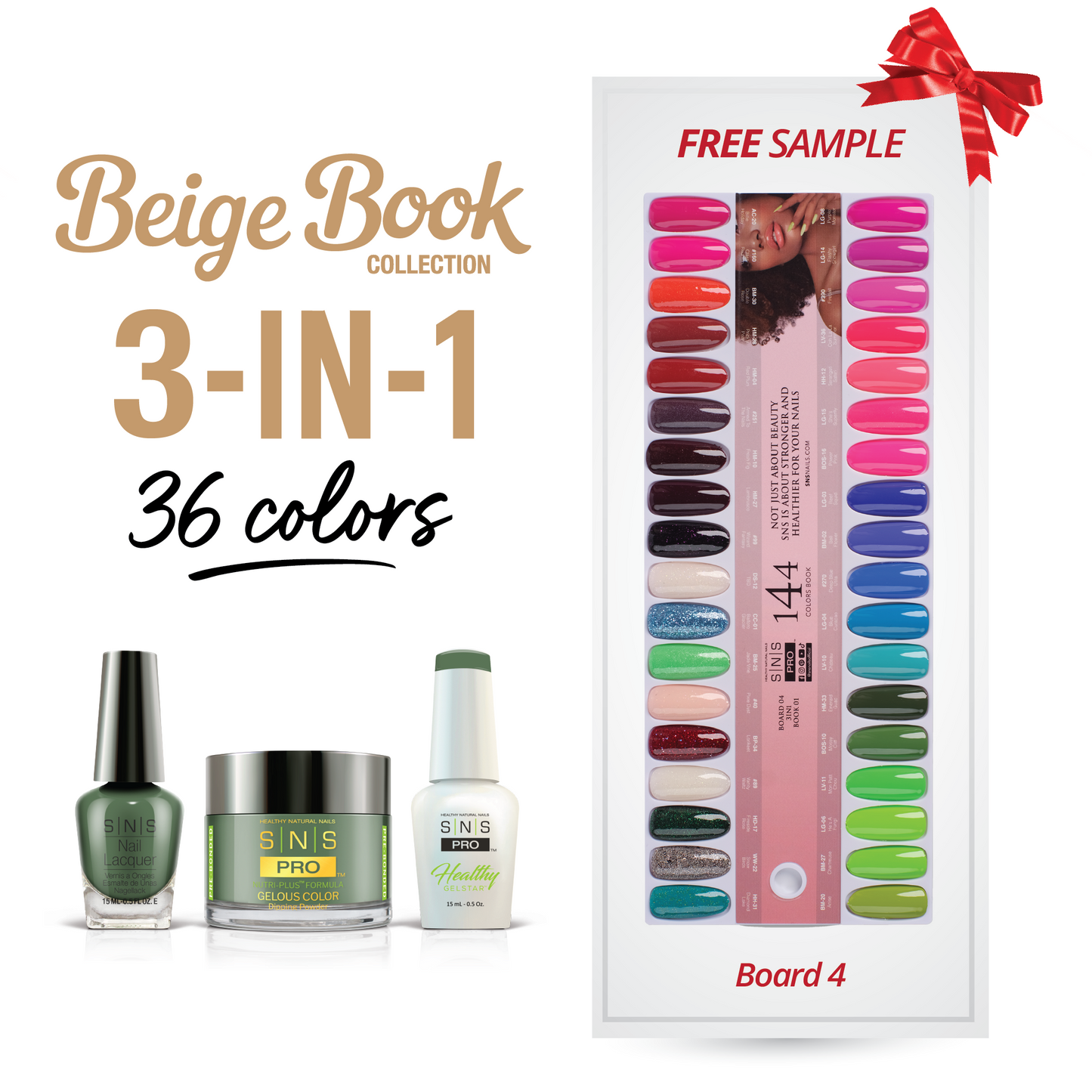 SNS Pro - Beige Book Collection - 3in1 - 36 Colors Bundle - Board 4