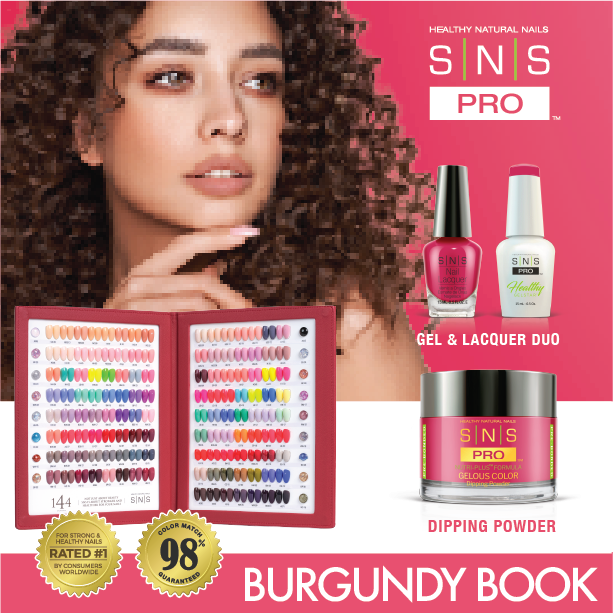 SNS Pro Burgundy Book Collecton 144 Colors