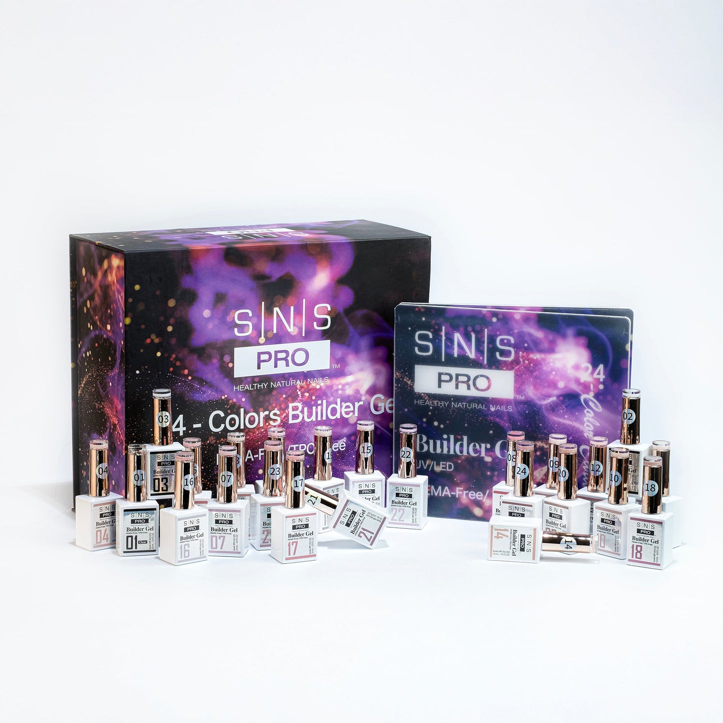 SNS Builder Gel In The Bottle - Set 24 Colors - HEMA-Free/TPO-Free - 0.5oz