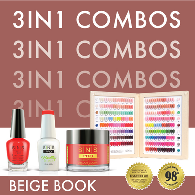 SNS Pro - Beige Book Collection - 3in1 - 144 Colors Bundle