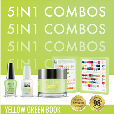 SNS Pro - Yellow Green Book Collection - 5in1 - 120 Colors Bundle