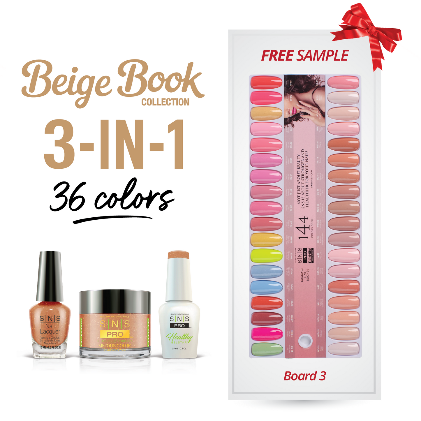 SNS Pro - Beige Book Collection - 3in1 - 36  Colors Bundle - Board 3