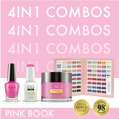 SNS Pro - Pink Book Collection - 4in1 - 144 Colors Bundle