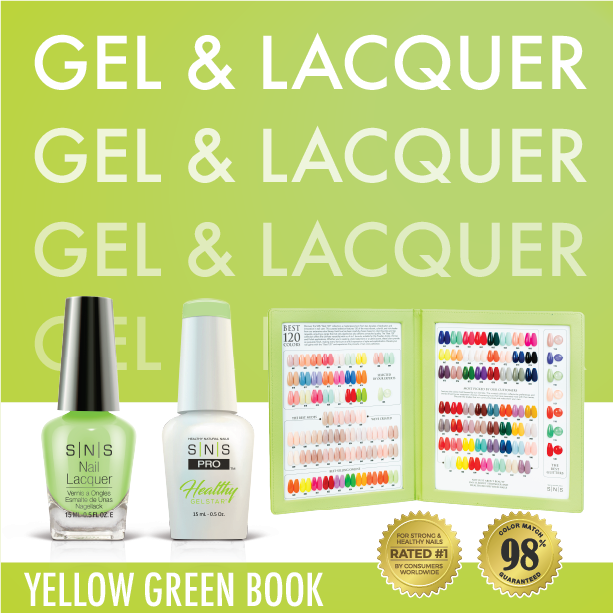 SNS Pro - Yellow Green Book Collection - Gel & Lacquer Duo - 30  Colors Bundle - Board 3